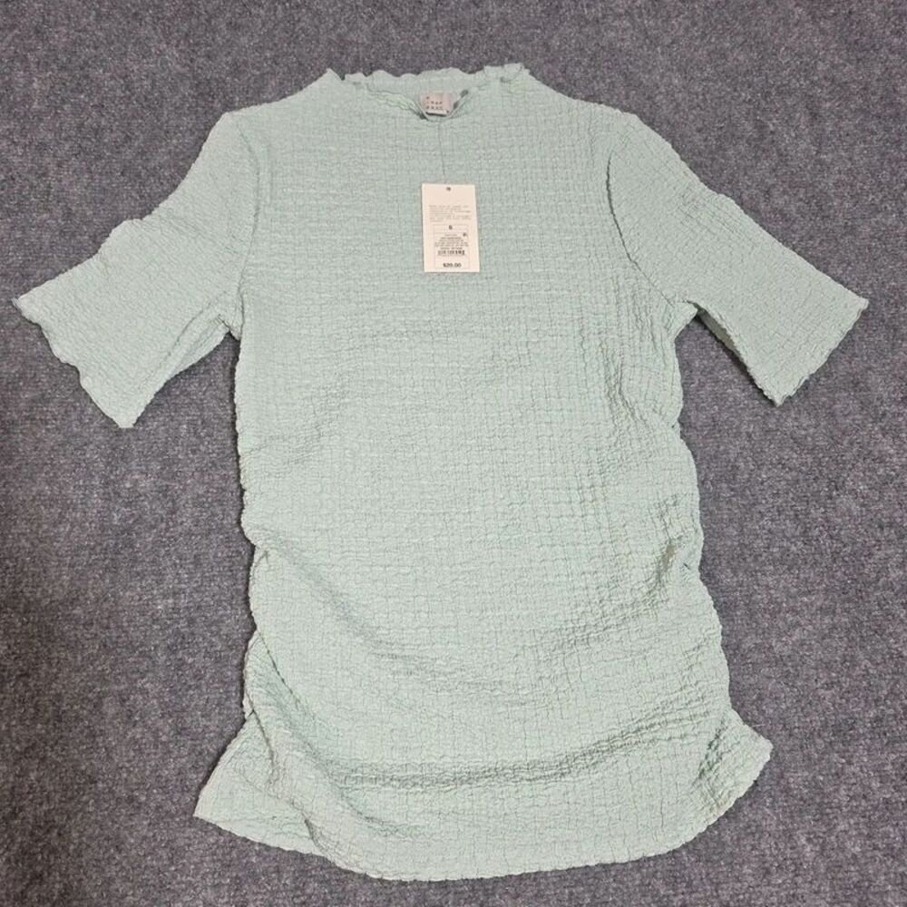 Women’s Mint Green Textured Short Sleeve Top